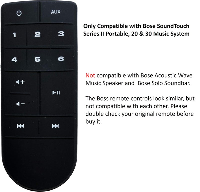 UBay Remote Comtrol Replaced for Bose SoundTouch Series II Portable, 20 & 30 Music System - Image 1